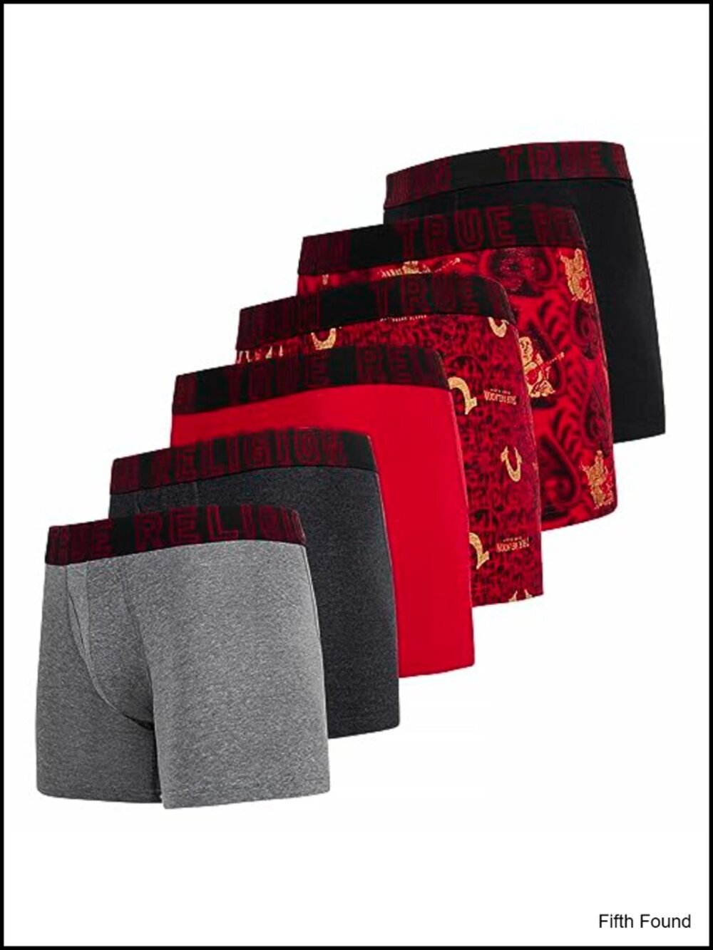 True Religion Men's Boxer Briefs Cotton Spandex 4-Way Stretch Underwear 6-Pack